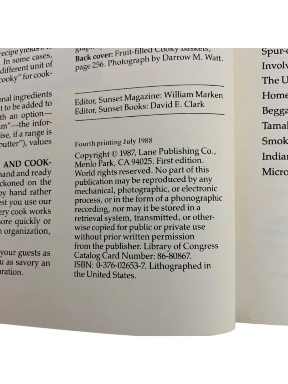 The Best Of Sunset Recipes From The Magazine Of Western Living Cookbook 1988